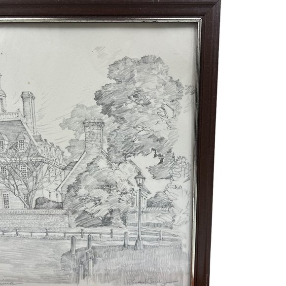 Drawing The Governor’s Palace Williamsburg Virginia Signed Charles H. Overly - Picture 5 of 15
